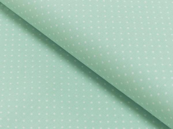 Baumwoll Druck Tupfen Hell mint / Weiß 2mm